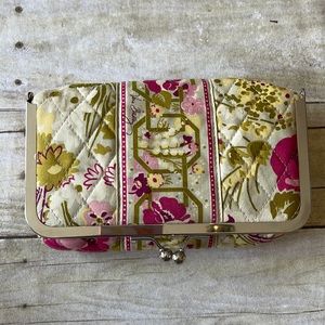 Vera Bradley Make Me Blush Kiss lock Cosmetic Case